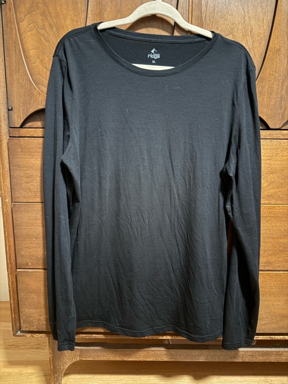 Women’s Long-Sleeve Ridge Merino wool Crew Neck Shirt - Black